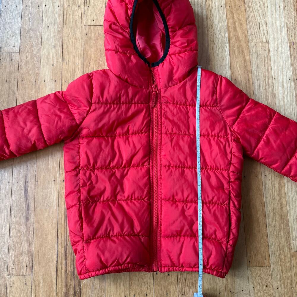 The Children's Place Red Full Zip Quilted Hooded Puffer Coat Size 5T Winter - Picture 5 of 7